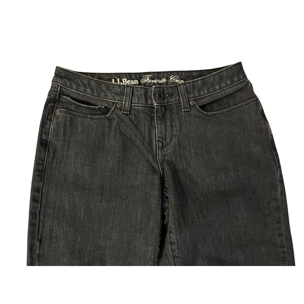 LL Bean Favorite Crop Jeans Womens 4P Black Used - Picture 10 of 12